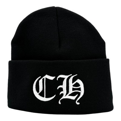 Chrome Hearts Embroidered CH Logo Beanie Black White