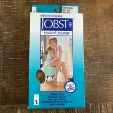 Jobst Firm Compression Knee High Sock Beige Small  20-30 mmHg Ultra Sheer NEW
