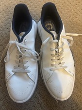 G/FORE G.112 Men's Snow/Twilight Golf Shoes PU Leather White/Blue Sneakers 12