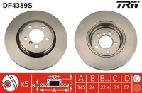 2 X Bremsscheibe TRW DF4389S FüR BMW 7Er
