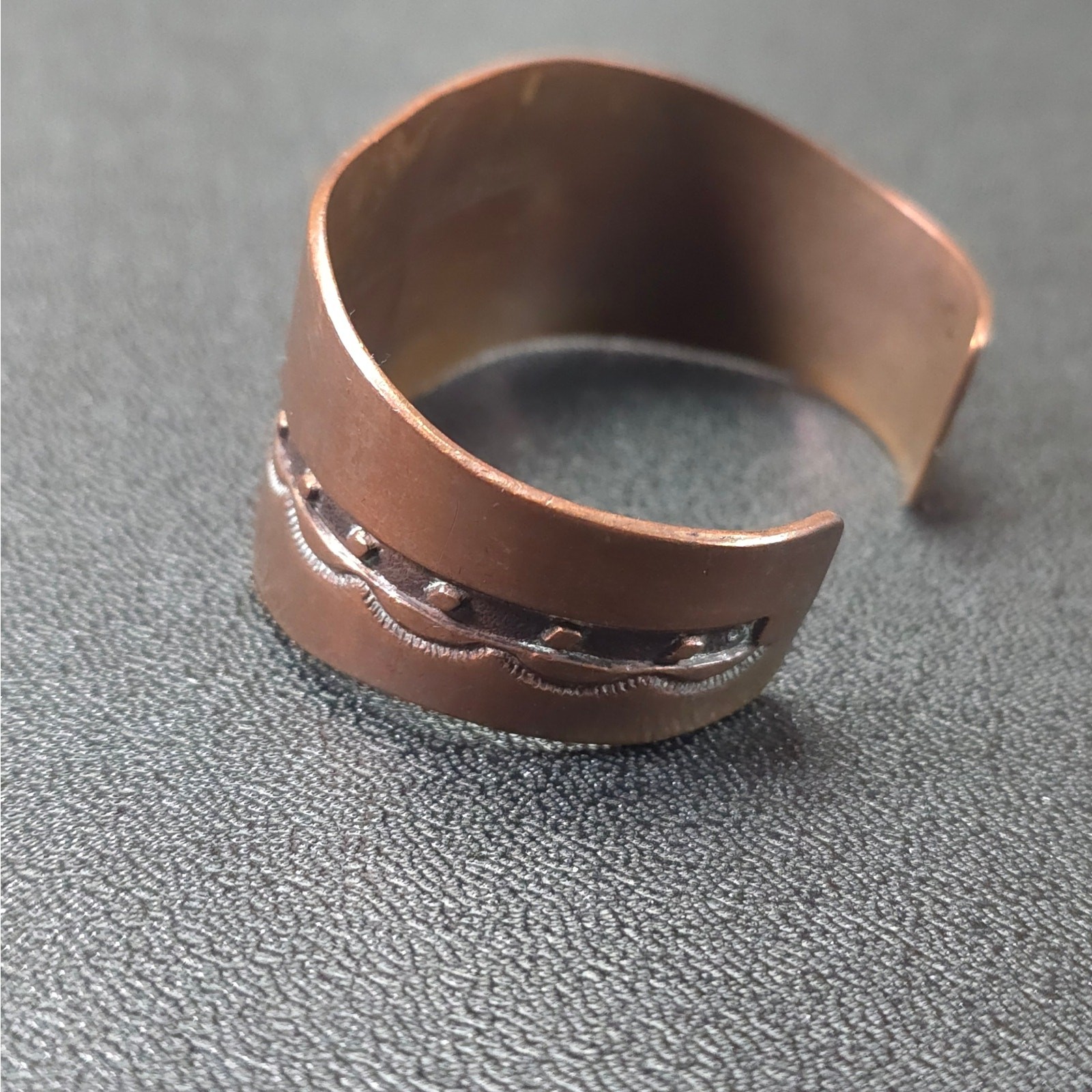 Vintage Unsigned Solid Copper Bracelet Aztec Sout… - image 3