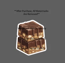 Fudge Sticker Waterproof Decor Chocolate Dessert Food Party Gift Home NEW