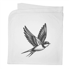 'Swallow Bird In Flight' Cotton Baby Blanket / Shawl (BY00042753)
