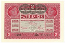 2 KRONEN REPUBLIC GERMAN-AUSTRIA OVERPRINT GERMAN AUSTRIA 1919 FDS/FDS