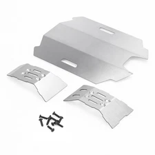 RC Chassis Armor Set Stainless Steel Front Rear Chassis Armor Protection Plat...