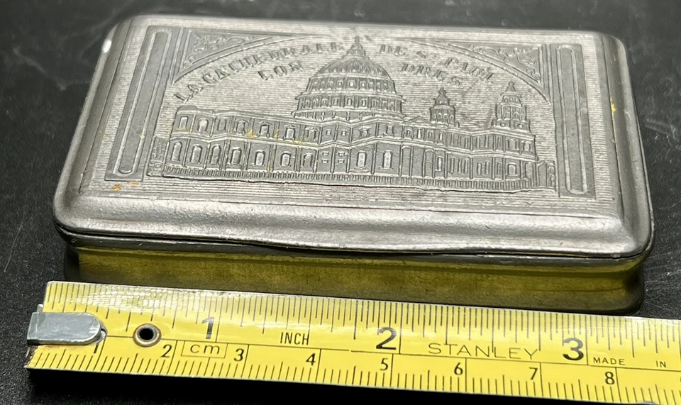 Estuche de cigarrillos de tabaco Niello ruso antiguo/de colección con St Paul’s Cath London Foto 4 de 4