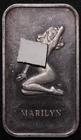 1973 Marilyn Monroe Silver Art Bar, Colonial Mint, 1 Ounce, 999 Fine Silver.