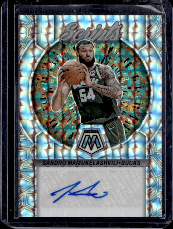 2022-23 Panini Mosaic Sandro Mamukelashvili Scripts Mosaic Auto #MS-MAM Bucks