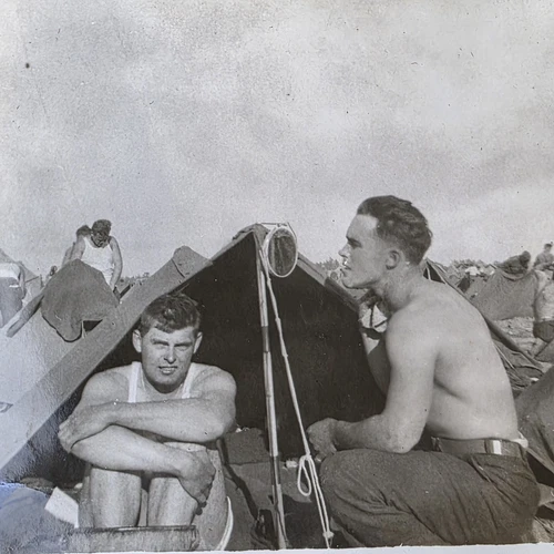 1942 Fort Jackson Training Camp Ww2 Original Photograph - Getting Cleaned Up