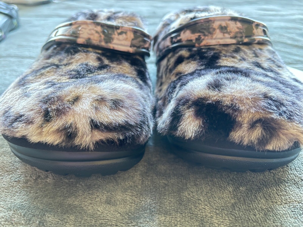 【クロックス】Crocs Classic Fur Sure Clog Black Multi 22-28 Crocs Classic FUR SURE Clogs Women 8 / Men 6 Black Multi | eBay