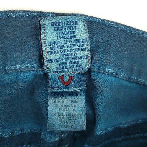 True Religion Womens Jeans NWT Casey VT Peacock Size 24 Ankle Skinny MSRP $235 - Picture 10 of 16