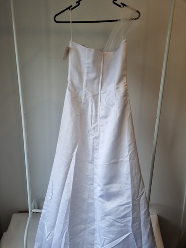 iModa White Sweethear Tulle One Shoulder Beaded Sequin Gathered Wedding Dress 10 - Picture 8 of 12