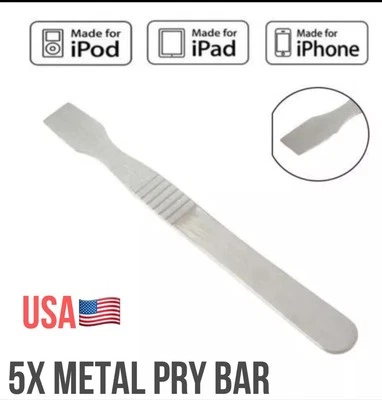5X Pack Metal Spudger Pry Bar Spatula Repair Opening Tool Apple iPhone iPad iPod