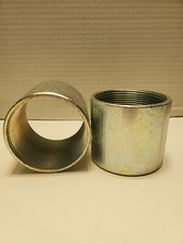 Lot of 16 Rigid Conduit Straight Coupling, 3", Steel, Galvanized 3.87" OD