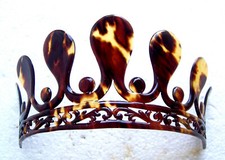 Victorian faux tortoise shell tiara style hair accessory  NO US IMPORT FEES