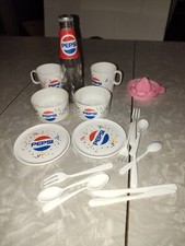 Vintage Chilton Toys Pepsi Party Set Play Dishes Plates Cups 1980s toy Game 80s