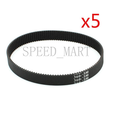 5pcs 360-3M HTD Timing Belt 120 Teeth Cogged Rubber Geared Closed Loop 15mm Wide