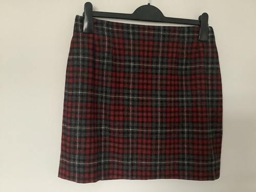 Laura Ashley, Gonna tartan vintage Laura Ashley pura nuova lana taglia 14, vita 30” lunghezza 17”