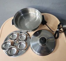 Vollrath Electric Skillet Frying Pan With 5 Cup Poacher Egg 1200w  120v Works