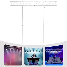 Light Truss Stand System, Trussing DJ Booth Kit 7x8ft Stage DJ Light Stand T-Bar