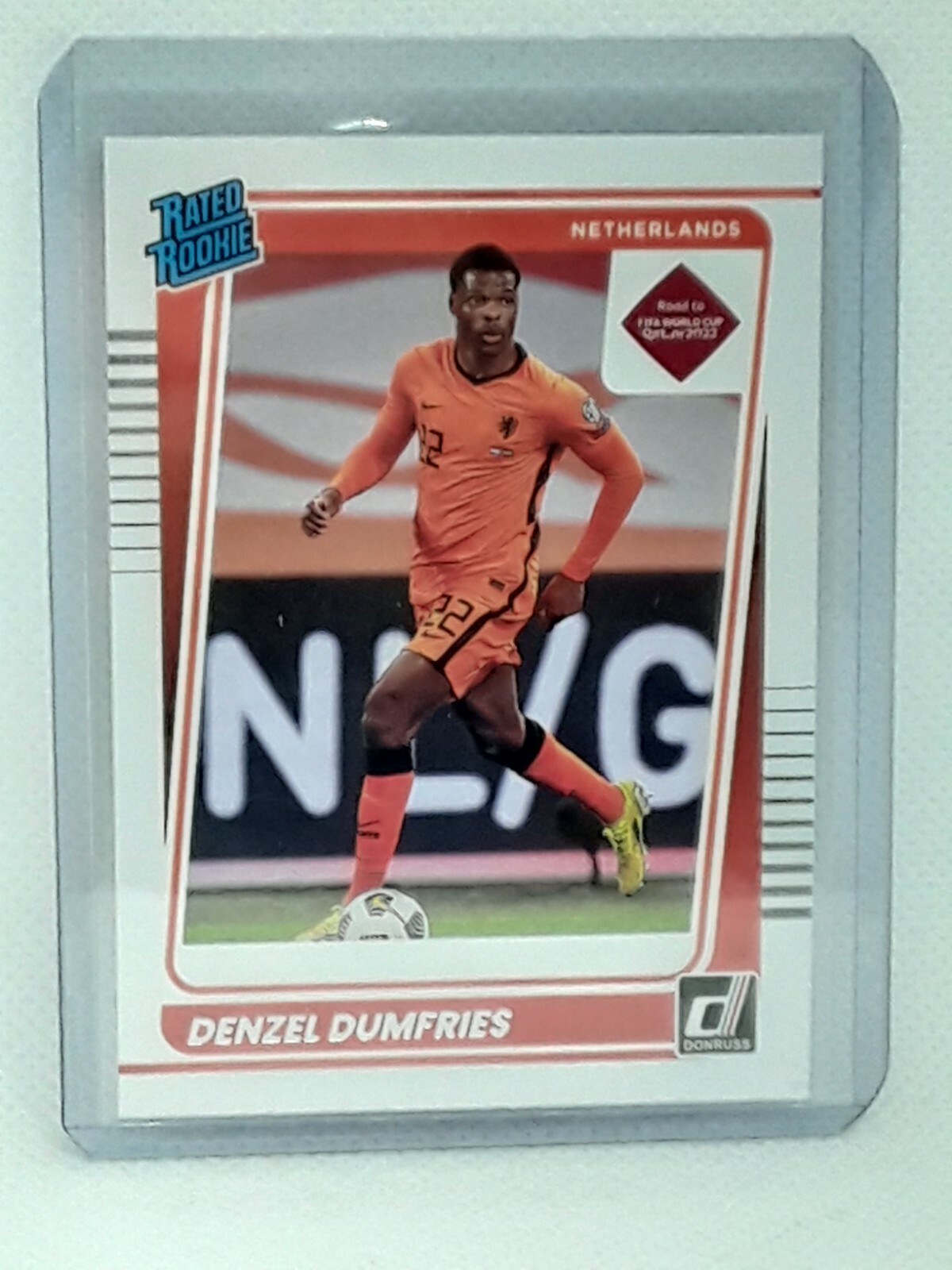 Denzel Dumfries 2021-22 Donruss Road To Qatar - Rated Rookie #178 - Netherlands