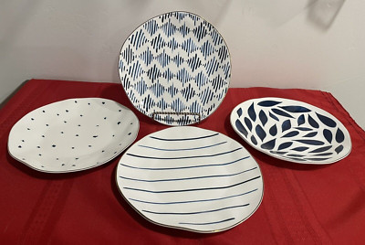 Lenox Blue Bay Salad/Dessert 4 Piece Plate Set NEW Beautiful!