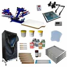 Updated 4 Color 1 Station Exposure Unit & Drying Cabinet Screen Printing Kit DIY