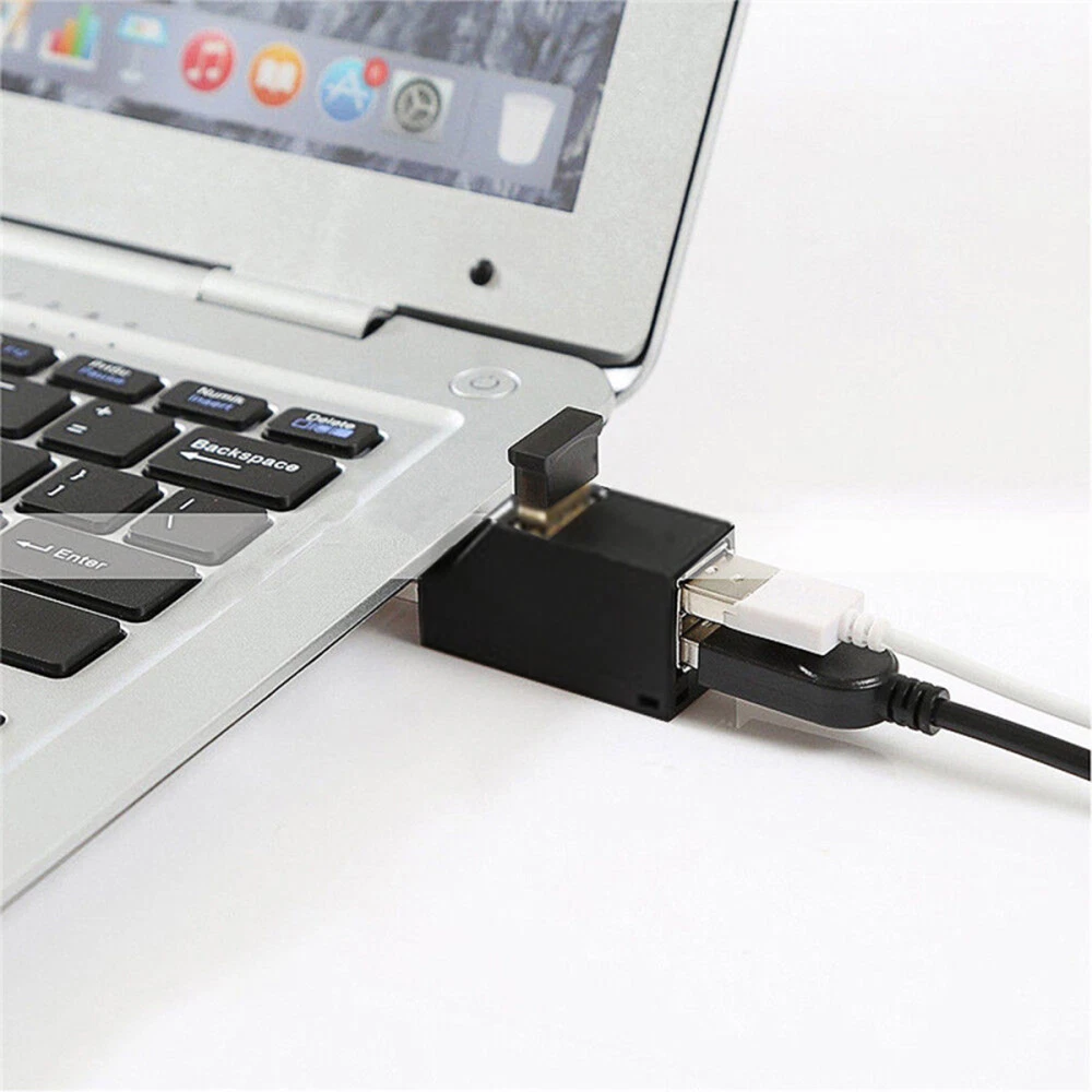 3-Port USB Hub Expander for Desktop with Multiple Ports Adapter  