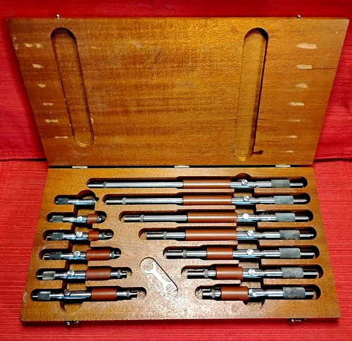 Vintage Brown & Sharpe No 274 Tubular Inside Micrometer Set 270 - 2" - 12"