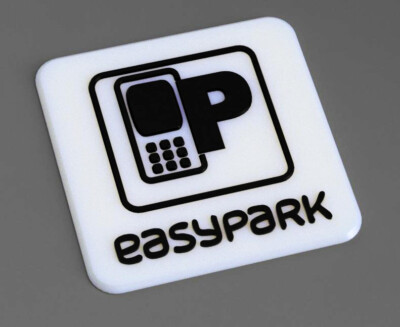 easypark Schild aus Kunstoff (Vignette, Sticker, Aufkleber)