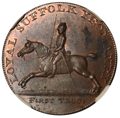Blything (Suffolk) Half Penny token 1794 NGC MS63 'Royal Yeomanry' Ex.Baldwin