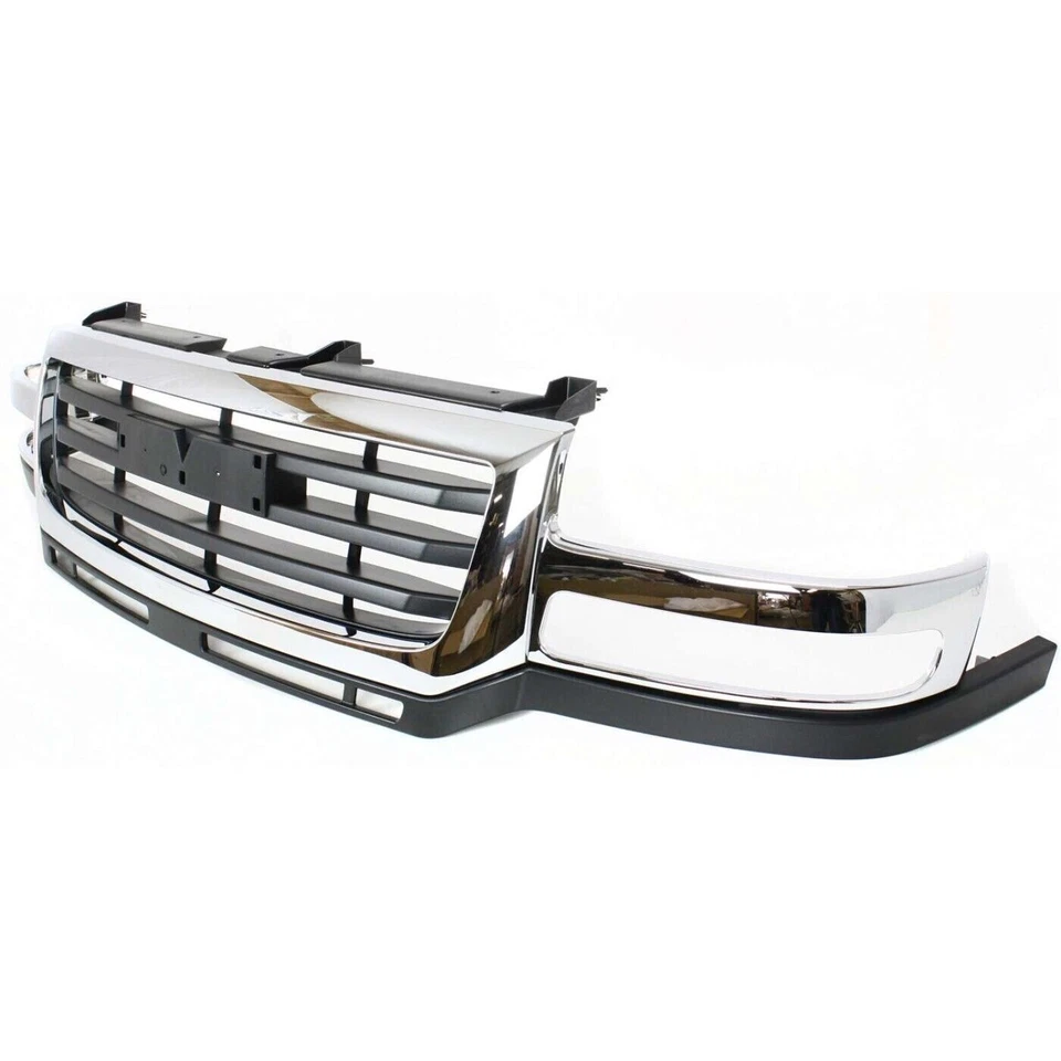 New Front Chrome Black Grille For 2003-2006 GMC Sierra 2500 HD 3500 GM1200568 - Image 4 of 4