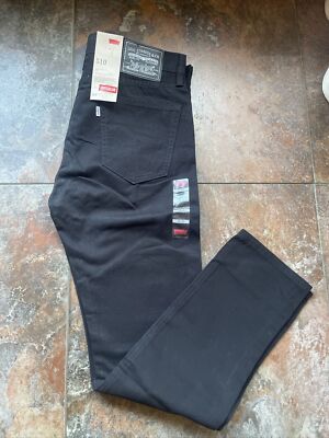 LEVI'S MEN'S 510 BLACK SLICK JEANS SIZE 33W 32L VINTAGE
