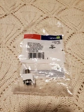 41084-FWF - Leviton QuickPort F-Type Coax Adapter, Nickel Plated, White -- NEW