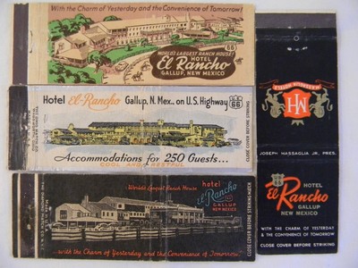 Gallup New Mexico hospitality U.S. Highway Route 66 matchbooks