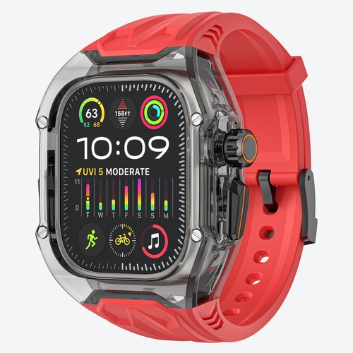 Clear Bumper Case+Rubber Sport Band For iWatch Series 10 9 8 7 6 5 4 SE Ultra1/2 - Picture 26 of 45