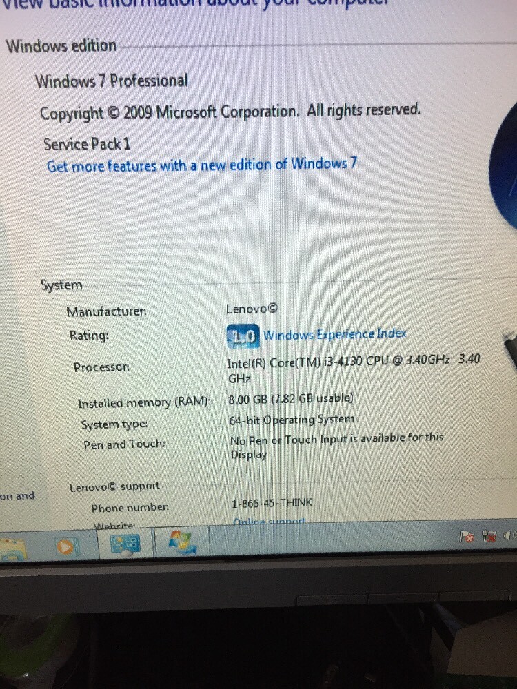 LENOVO THINKCENTRE E73 CORE i3-4130 3.4GHz 8GB/500GB WIN 7 LENOVO THINKCENTRE E73 CORE i3-4130 3.4GHz 8GB/500GB WIN 7