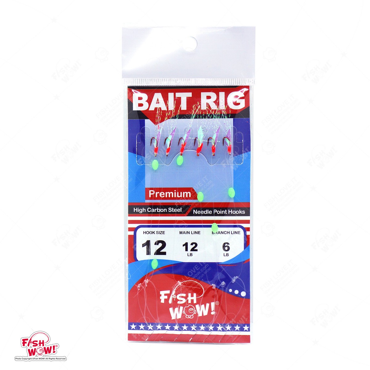 10 Confezioni Di Sabiki Rig Piscatore Rosso Taglia 2 &ndash; Esche Artificali Per Pesca In Acqua Salata