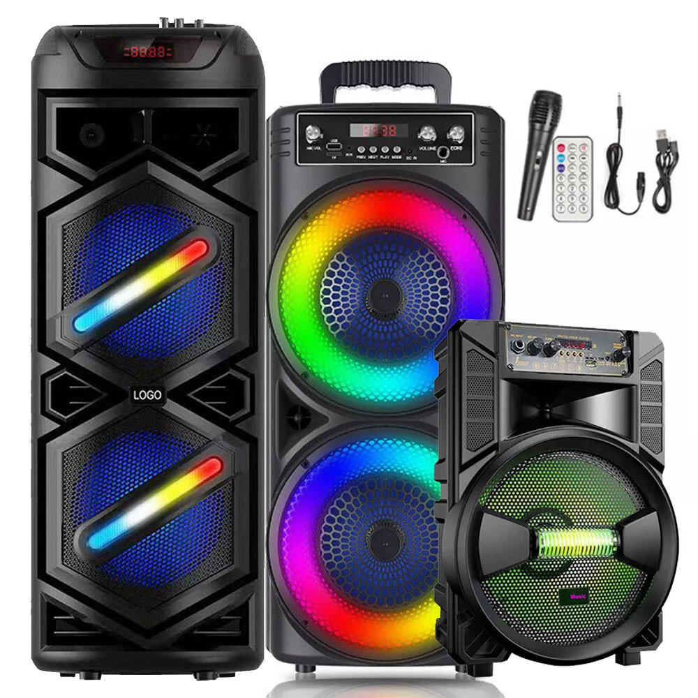 6000W Portable Bluetooth Speaker Sub Woofer Heavy Bass Sound System Party & Mic