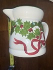 Vintage Laurie Gates Los Angeles Potteries Holly Ribbons Berries Pitcher Xmas — photo 2