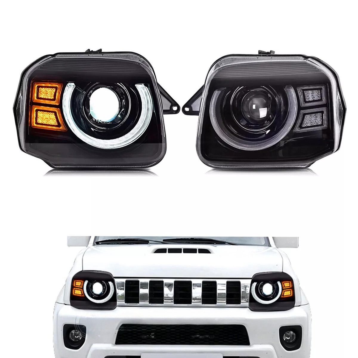 K*N様 LED ドライバー付属 WPL Suzuki Jimny ホワイト ラ LED Headlight For Suzuki Jimny 2007-2015 LED Front Light Assembly