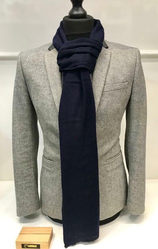 Cachemira Azul Marino Bufanda Chal Envolvente Handmade Natural Para Hombres Y - Bild 4 von 5