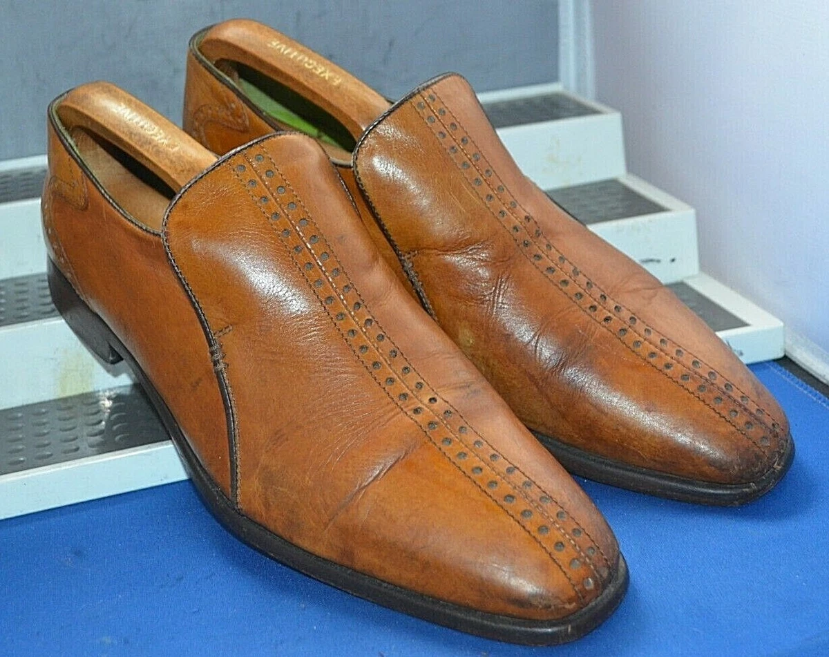 OLIVER SWEENEY BOLOGNA SMART DESIGNER TAN SLIP ON SHOES UK 8 EU 42