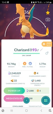 Charizard Legacy ( Dragon Breath & Blast Burn ) Pokemon Tr@de Go