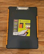 Legal Size XL Slimcase 2 Storage Clipboard, Gray with Orange Clip, 15.5" x 10.5"