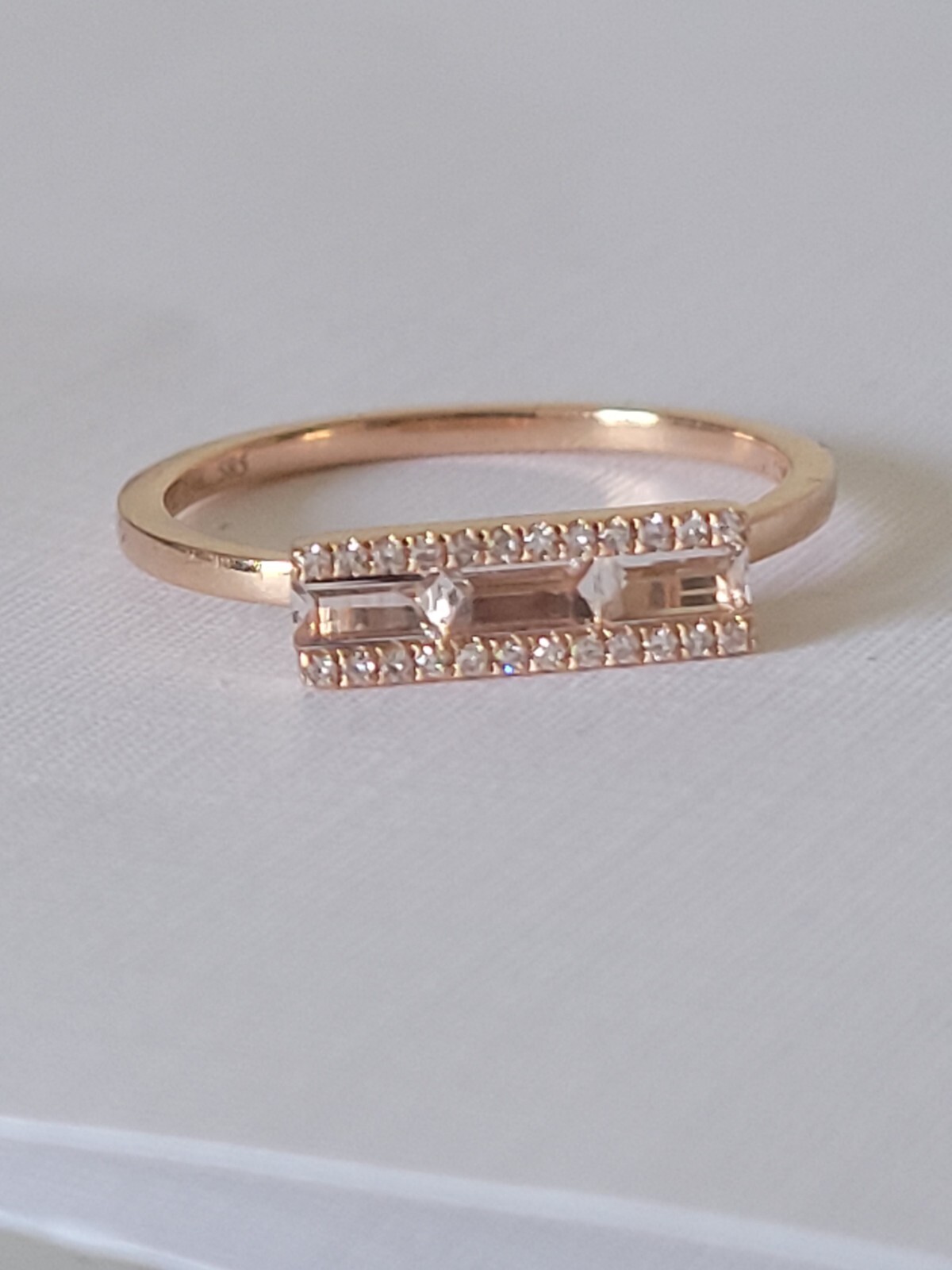 EF Collection 14K Rose Gold Diamond and Topaz Bag… - image 1