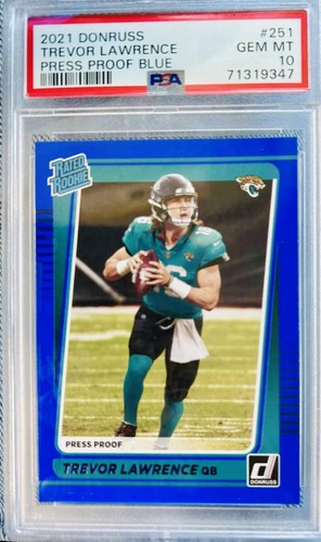 2021 Panini Donruss Rated Rookie Press Proof Blue Trevor Lawrence PSA 10 🔥🏈