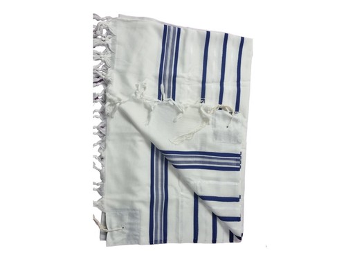 Tallit Gebetstuch Talit für Männer Acryl koscher in silber blau Bar Mizwa - Bild 4 von 19