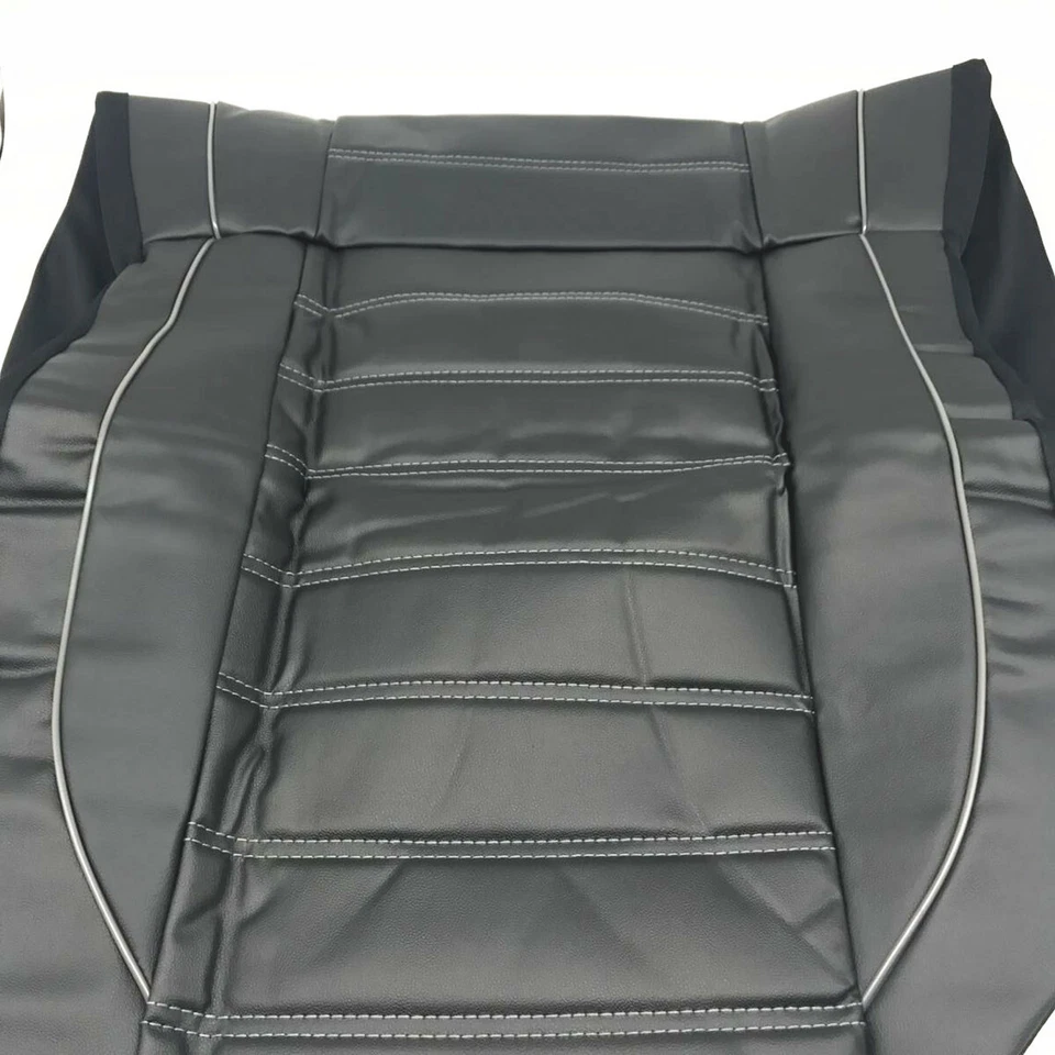 Car Seat Covers Protector Cushion PU Leather Front Cover Accessories Black/Gray - Image 4 of 4