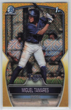 Miguel Tamares 2023 Bowman Chrome Mojo 1st Yellow 22/75 Tampa Bay Rays #BCP-179